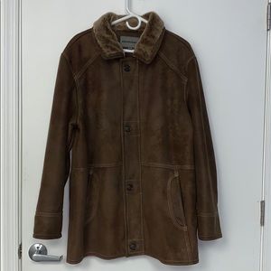 Johnston and Murphy men's dark brown coat suede